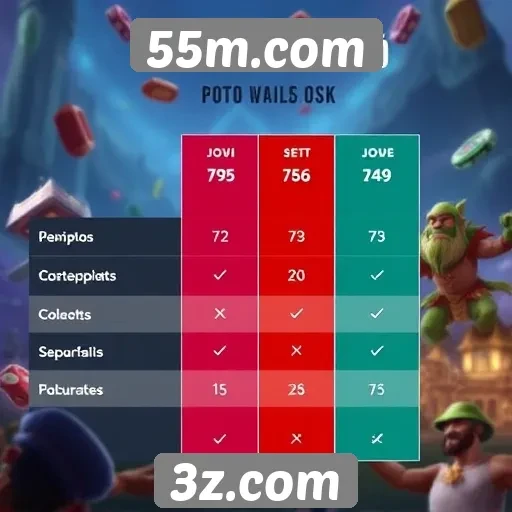 Comparativo entre jogos populares no 55m.com